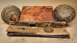 Rusty Seized 1888 Mortise Lock Set Restoration  Random Restoration [upl. by Duhl]