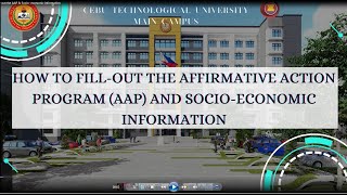 Cebu Technological University Affirmative Action Program AAP and SocioEconomic Information [upl. by Denney]