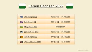 Ferien Sachsen 2022 [upl. by Hedy]