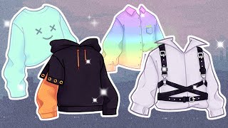 ✨ New Shirts amp Hoodies for Gacha Club 👕 Free to use  Masculine  Custom Props [upl. by Myers868]