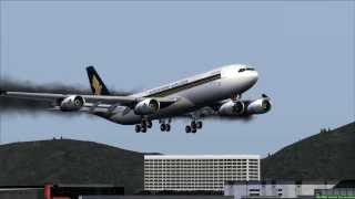 Singapore Airlines A340 Emergency Landing Hong Kong [upl. by Luahs]