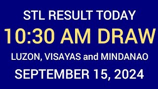 STL Result Today 1030AM Draw September 15 2024 STL Luzon Visayas and Mindanao STL LIVE Result [upl. by Mad382]