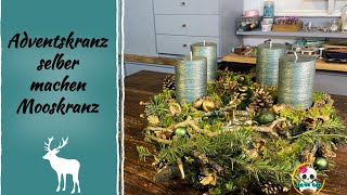 ADVENTSKRANZ DIY  Mooskranz selber machen  Weihnachtsdeko [upl. by Pierrepont408]