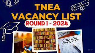 TNEA 2024 VACANCY LIST FOR ROUND  1  Pdf Link 👇 Round  2 ⁉️ [upl. by Neeka]