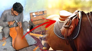 Handmade saddle making  polo english horse saddle made with great sakils  western saddle and pads [upl. by Ralina]