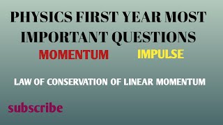 MOMENTUM IMPULSE LAW OF CONSERVATION LINEAR MOMENTUM EXAMPLES  PHYSICS FIRST YEAR [upl. by Retnyw]