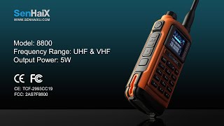 SENHAIX 8800 Dual Band Walkie Talkie with Bluetooth Programming Function [upl. by Paton]