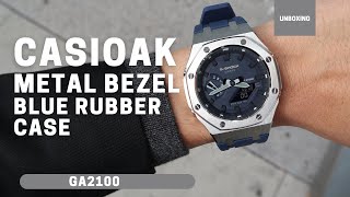 CasiOak GA2100 Metal Bezel Blue Fluorine Rubber [upl. by Razec]