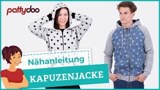 Eine KapuzenSweatjacke nähen  mit Tasche und Reißverschluss [upl. by Etteuqaj]