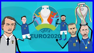 UEFA EURO 2020  IL CAMMINO VINCENTE DELLITALIA  CARTOON PARODY VIDEO COMPLETO [upl. by Silvana]