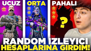 UCUZ ORTA PAHALI RANDOM İZLEYİCİ HESAPLARINA GİRDİM  FULL DESTANSI HESAP 😱   PUBG Mobile [upl. by Enywad949]