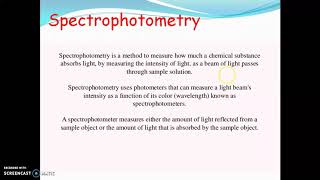 Spectrophotometry and colorimetry [upl. by Nomahs389]