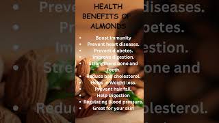 Health Benefits of Almonds Nutshealth food shorts [upl. by Aleyam745]