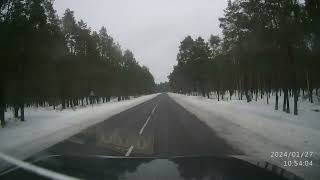 20240127🚘 road from the city of Mozyr  Narovlya 👀 Registrar of Belarus 🚙 [upl. by Richter]