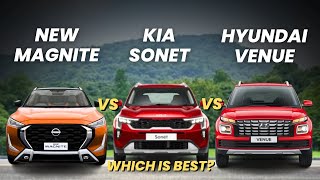 🔥Nissan Magnite 2024 vs Kia Sonet vs Hyundai Venue🔥 sonet vs magnite 2024 [upl. by Asher]