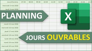 Planning Excel des jours ouvrables excluant les congés [upl. by Chilt468]