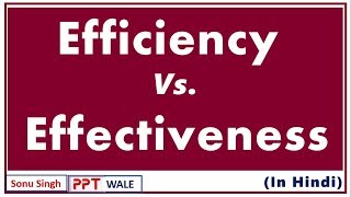 EFFICIENCY VS EFFECTIVENESS IN HINDI  Difference  Strategic Management  BBAMBABcom  ppt [upl. by Chelton78]