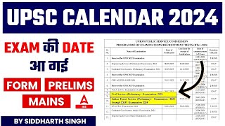 UPSC Calendar 2024 Released  UPSC 2024 Calendar And UPSC 2024 Exam Date Complete Details [upl. by Ecitsuj]