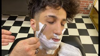 Asmr Barber Beard CUT • The Perfect barber Shave • Asmr Relaxation and Therapy Video [upl. by Bencion432]