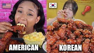 AMERICAN VS KOREAN MUKBANGERS [upl. by Anivla834]