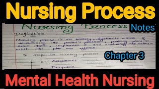 Notes Of Nursing Process in Mental Health Nursing Psychiatric in HindiChapter 3 [upl. by Celinda]