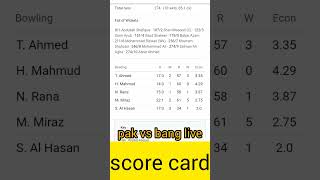 pak vs bng day 2 complete scorecard [upl. by Cherilynn306]