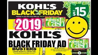 KOHLS BLACK FRIDAY 2019 AD  Kohls CASH DEALS DOORBUSTERS amp MORE [upl. by Ima]