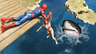 GTA 5 SpiderMan Ragdolls Compilation 2 Funny Video [upl. by Anifad]