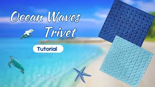 Crochet Ocean Waves Trivet Tutorial [upl. by Patti]