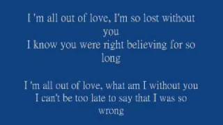 All out of love  Air Supply With Lyrics [upl. by Fogel]