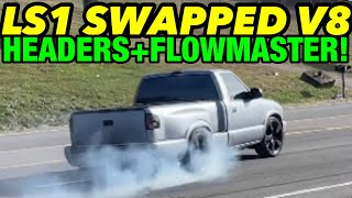 LS1 SWAPPED GMC Sonoma w SHORTY HEADERS amp FLOWMASTER SUPER 10s [upl. by Asilrak]