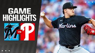 Marlins vs Phillies Game Highlights 81324  MLB Highlights [upl. by Kennett]