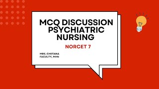 Part 2 Psychiatric nursing IMPORTANT MCQ DISCUSSION for NORCET 7 [upl. by Mat]