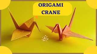 Origami Crane  How to make Paper Crane  Paper Crane step by step tutorial [upl. by Faden]