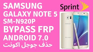 Samsung Note 5 N920p U3 FRP ByPass Sprint Android 70  Google Unlock Done By Z3X [upl. by Cumings268]