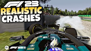 F1 23 REALISTIC CRASHES 1 [upl. by Caves]