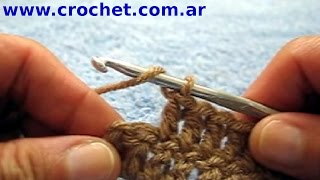 Curso crochet o ganchillo Como aumentar al final de una hilera tutorial paso a paso Moda a Crochet [upl. by Trotter]