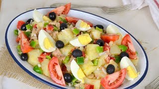 Ensalada campera con patatas y atún ¡Fácil fresquita y deliciosa [upl. by Thetisa838]