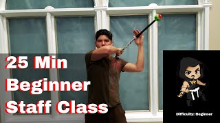 Learn to Spin a Staff Essentials Guided Class  Bo Staff Tutorials  Tricks  Staff spinning [upl. by Alahsal]