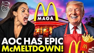 AOC Has SCREAMING Unhinged MELTDOWN At McDonalds For Letting Trump Work The Fries  SALTY Lib Panic🍟 [upl. by Gawen]