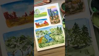 How to paint watercolor landscapes for beginners [upl. by Trimmer132]