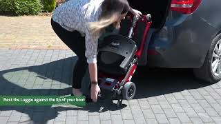 Loading a Luggie Mobility Scooter into a car trunk [upl. by Gnex]