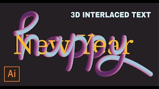 Interlaced text effect with 3D tube text in Adobe Illustrator I Using shape builder tool interlace [upl. by Schroeder802]