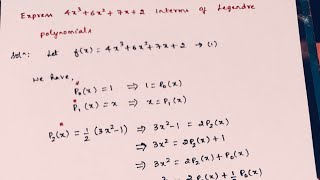 Express fx interms of Legendres polynomials  Example Problem 3  Engineering Mathematics [upl. by Lamar]