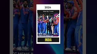 T20 World Cup Winners List from 2007 to 2024 worldcup cricket shorts shortsfeed explore viral [upl. by Ira71]