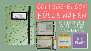 Collegeblock Hülle nähen  Nähen für die Schule  Geschenk nähen  schnell was nähen  Nähprojekt [upl. by Ahsei]