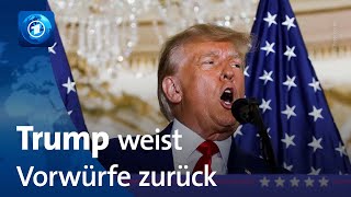 Nach Anklage ExPräsident Trump weist Vorwürfe zurück [upl. by Serg]