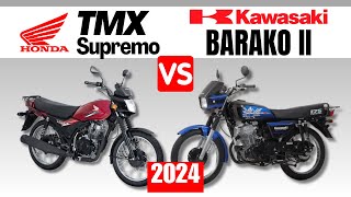 Honda TMX Supremo vs Kawasaki Barako II  Side by Side Comparison  Specs amp Price  2024 [upl. by Ahsyas]