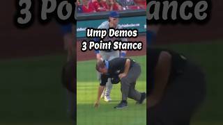 Umpire Demos His 3 point Stance – Collision Alertshortsbaseballumpire [upl. by Ednalrym]