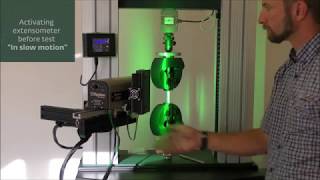 Tinius Olsen Tensile test with ONE video extensometer [upl. by Nerval]